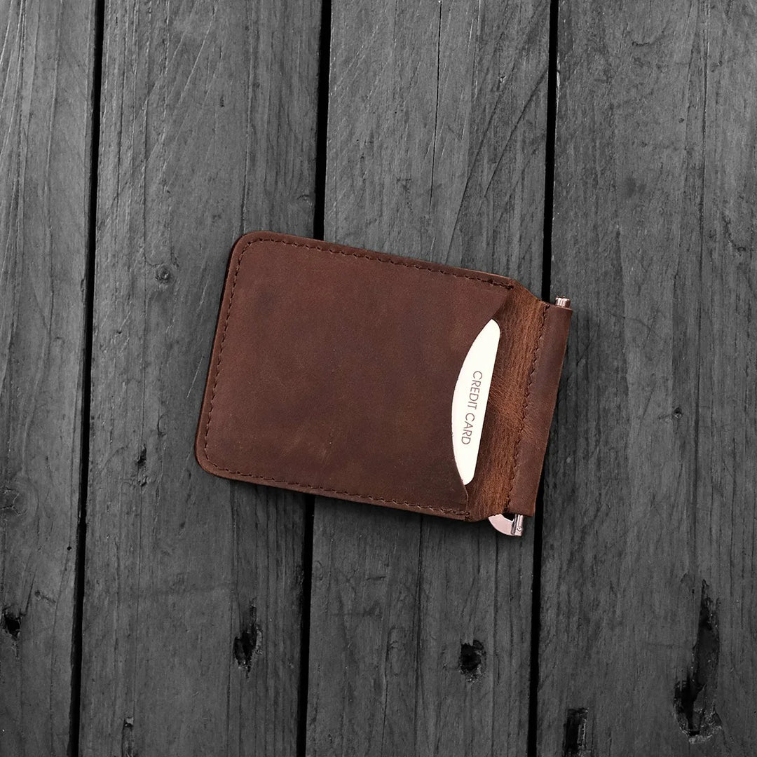 Hodica Larga - Genuine Leather Natural Money Clip Wallet-Lions Cage - ROOOAR Yourself!